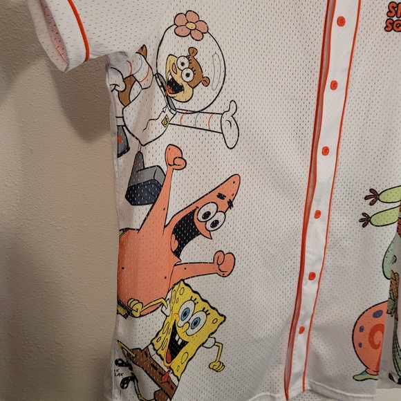 Nickelodeon SpongeBob SquarePants & Friends Baseball Jersey White/Orange Mens 4X - Picture 7 of 11